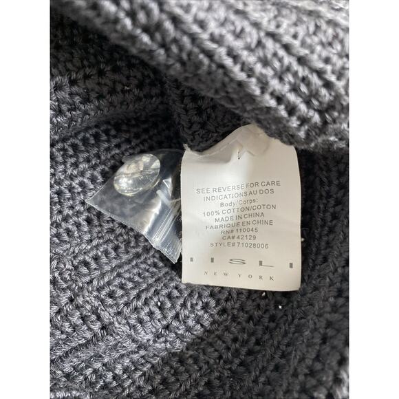 IISLI Tiffany Fuller Jacket Sequin Gray Metallic Two Button 3/4 Sleeve Knit 8 - Picture 4 of 10